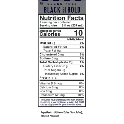 High Brew Cold-Brew Coffee, Black and Bold, 8 oz. Can