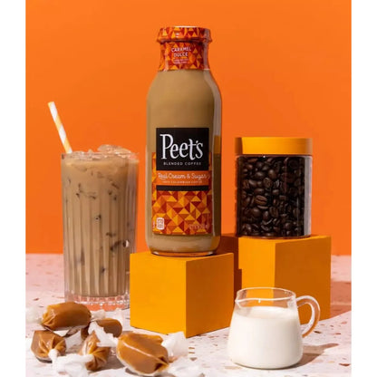 Peet's Caramel Dulce Coffee 13.7 oz Glass Bottles - 4 Pack